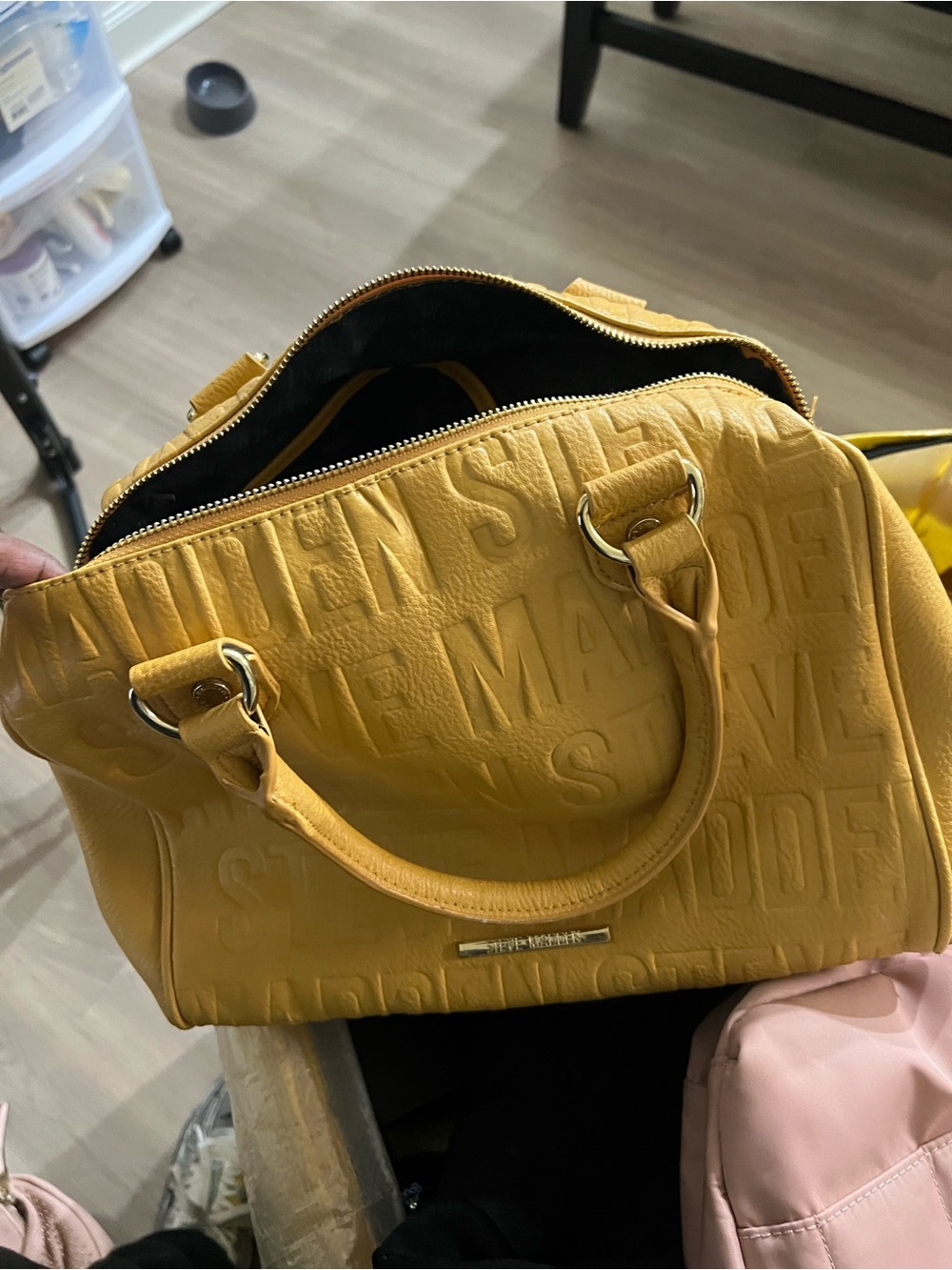 Steve Madden Mustard Embossed Dome Satchel